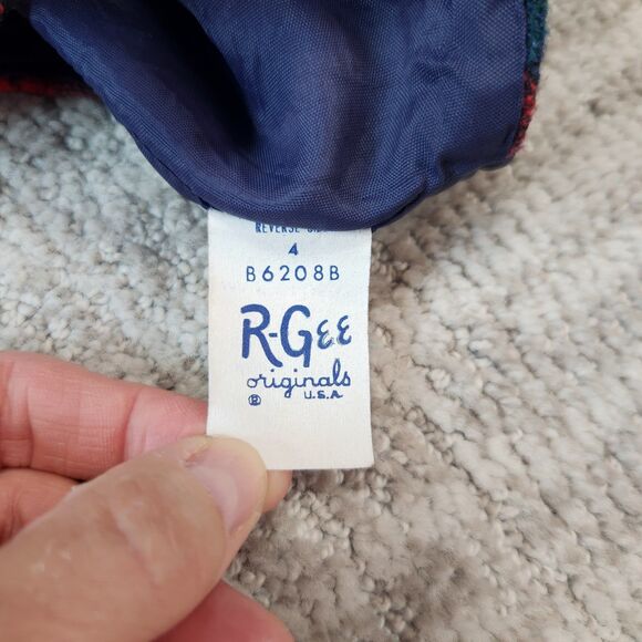 R‐Gee Vintage Christmas Holiday 2 button plaid vest red size 4 boys - Picture 2 of 7